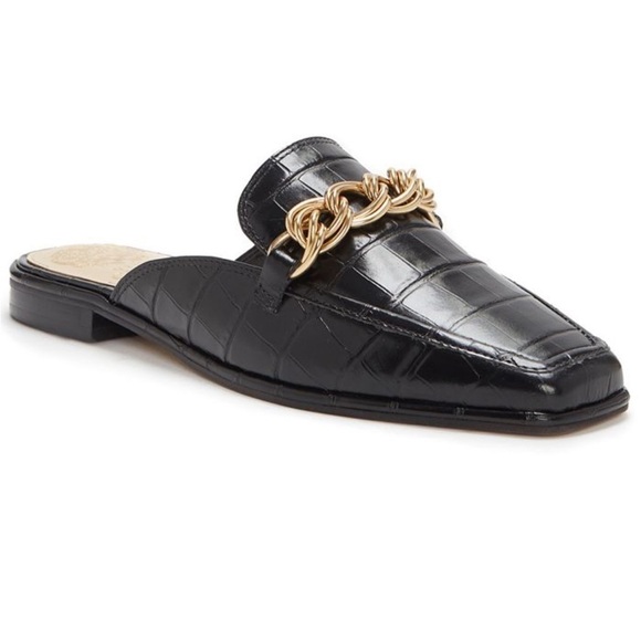 Vince Camuto Black & Gold Mules - Picture 2 of 9